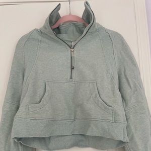 Lululemon Scuba Funnel Neck Half Zip Heathered Delicate Mint XS/S